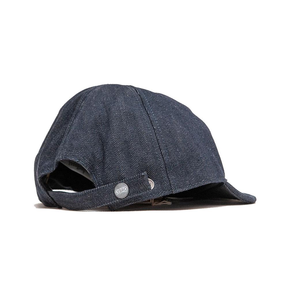 Nigel Cabourn ACC-53 Mechanics Cap Herringbone Dark Navy at shoplostfound, back