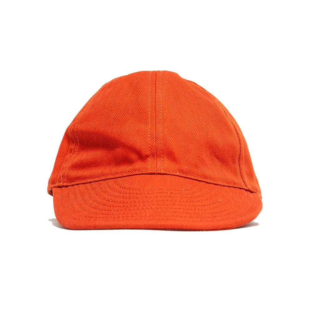 Nigel Cabourn ACC-53 Mechanics Cap Herringbone Dark Orange at shoplostfound, front