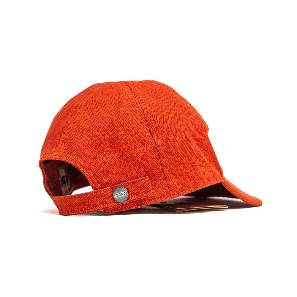 Nigel Cabourn ACC-53 Mechanics Cap Herringbone Dark Orange at shoplostfound, back