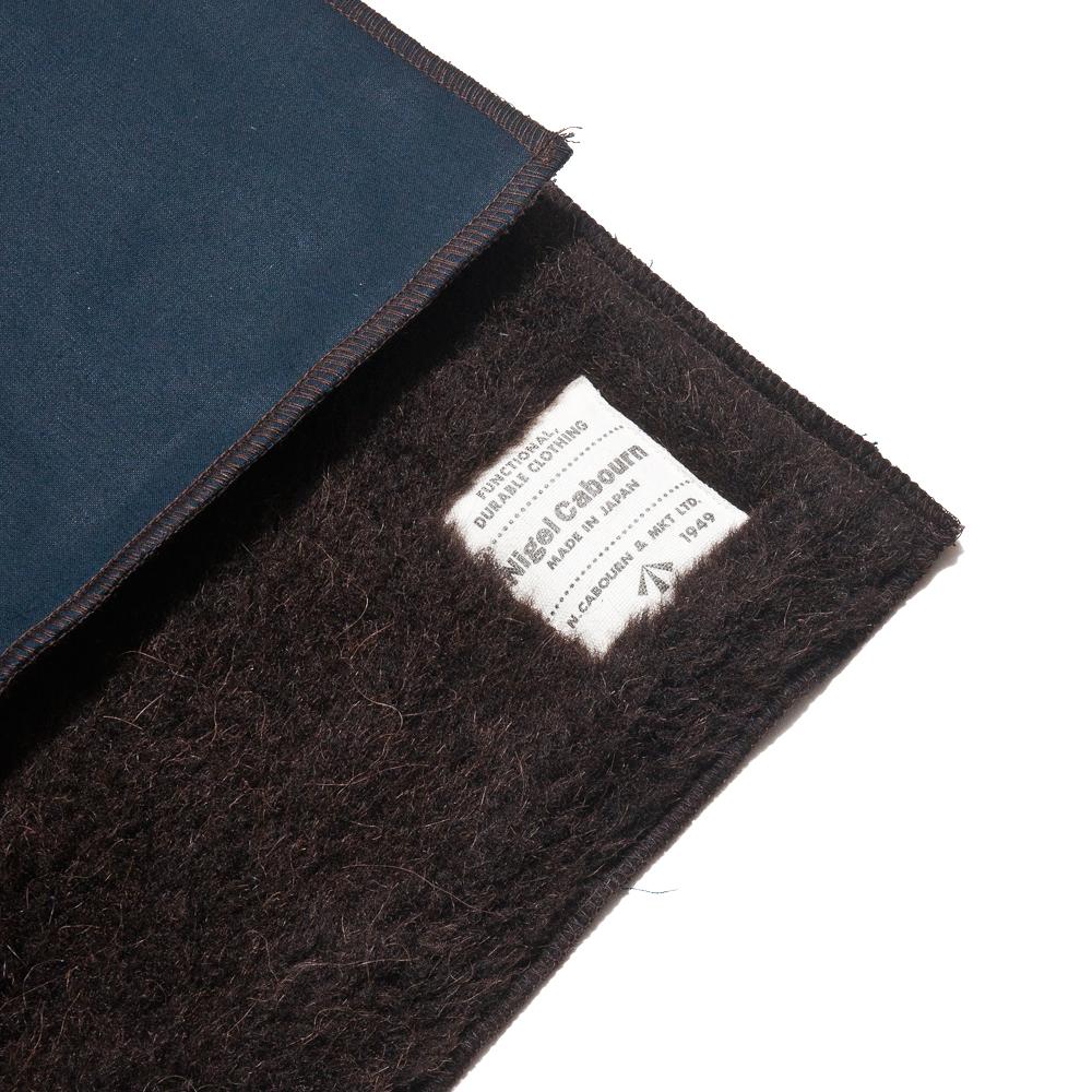 Nigel Cabourn Alpaca Wool Stole Navy at shoplostfound, tag