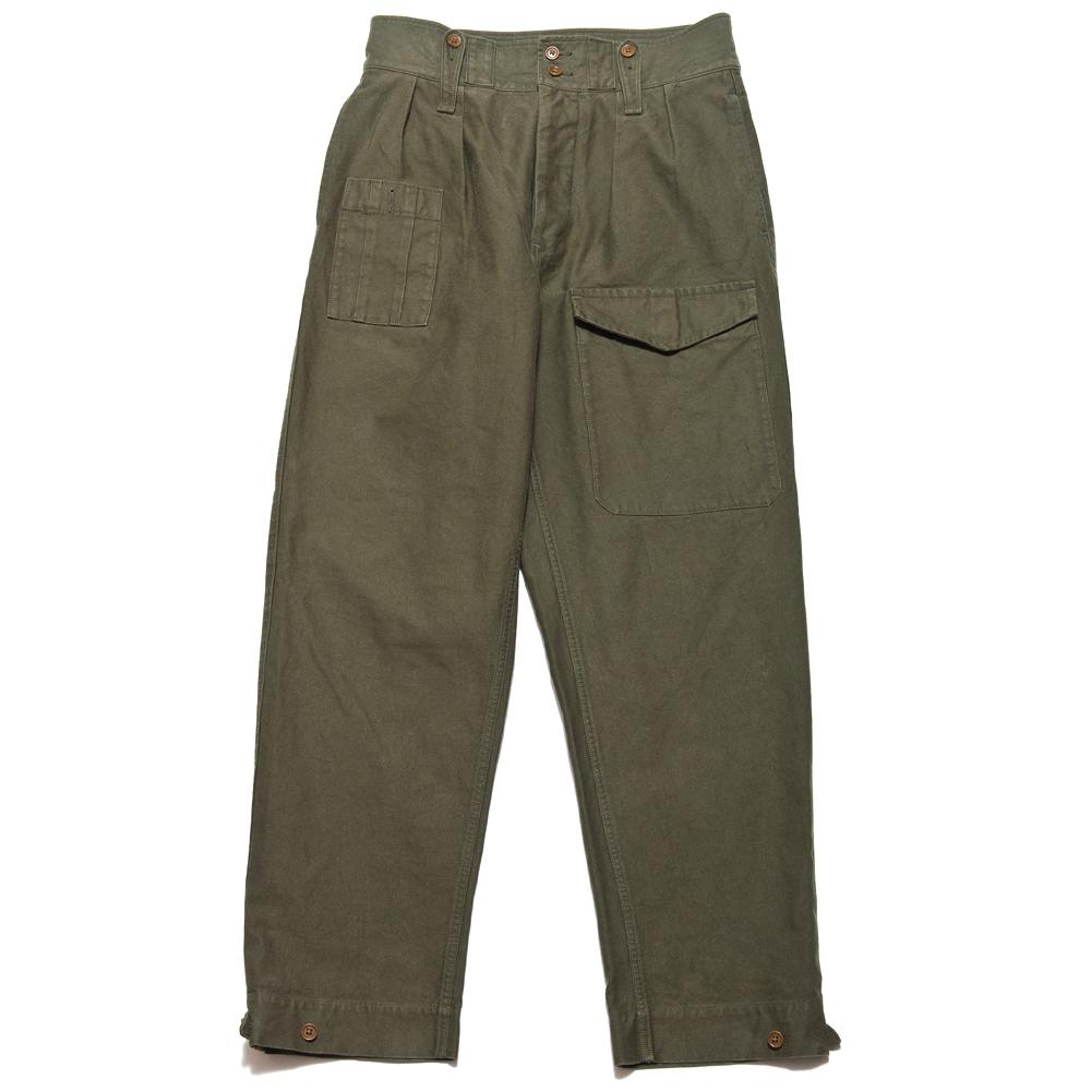 Nigel Cabourn British Army Pant Dark Olive at shoplostfound, front