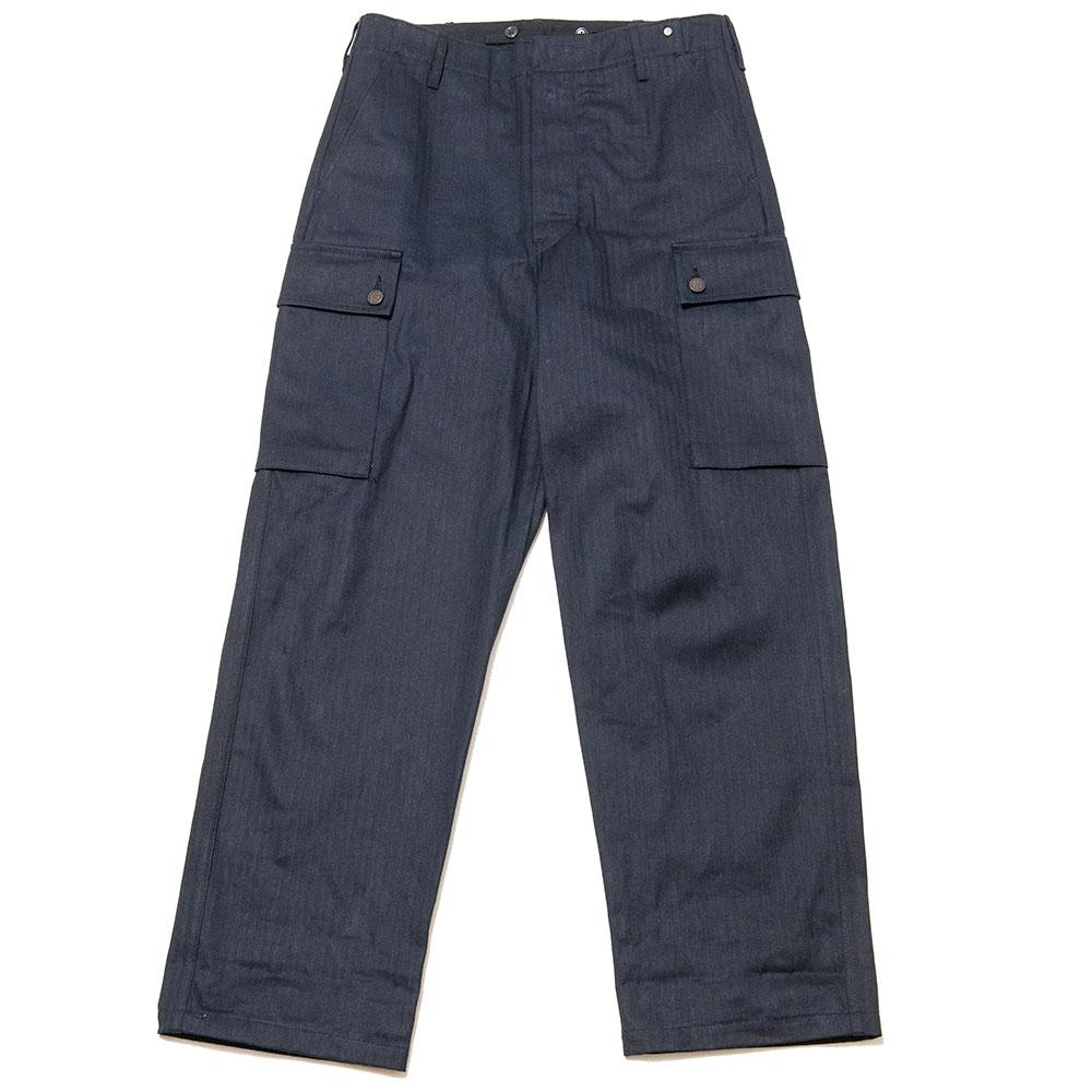 Nigel Cabourn Monkey Pant Navy Herringbone at shoplostfound, front