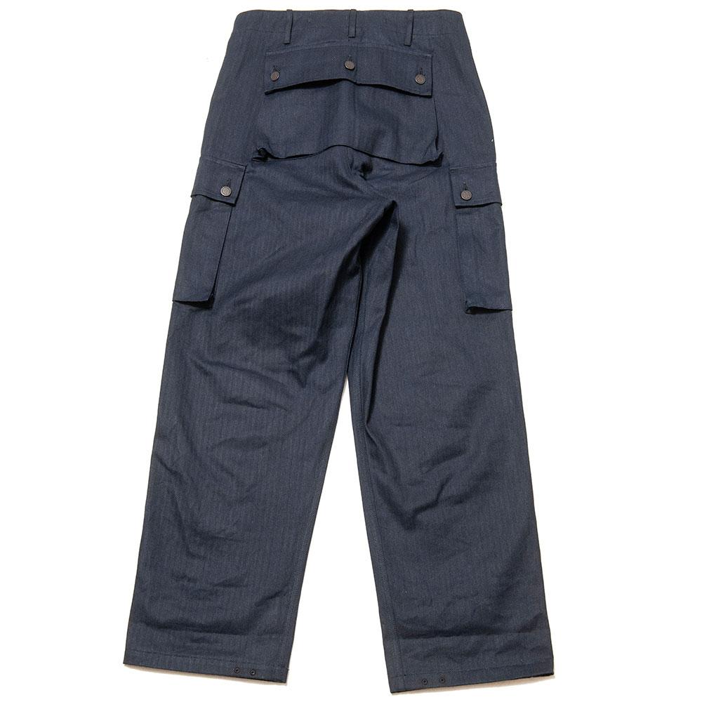 Nigel Cabourn Monkey Pant Navy Herringbone at shoplostfound, back