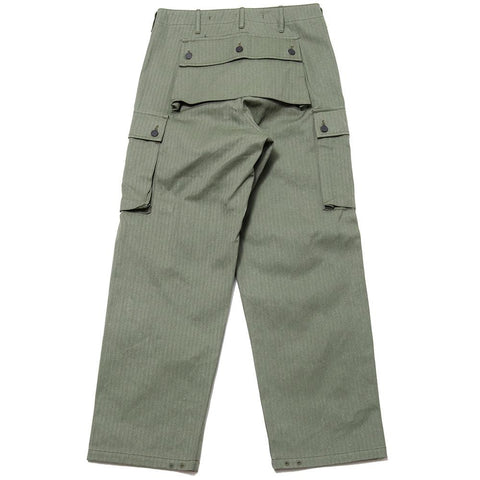 Nigel Cabourn Monkey Pant Olive Herringbone at shoplostfound, front