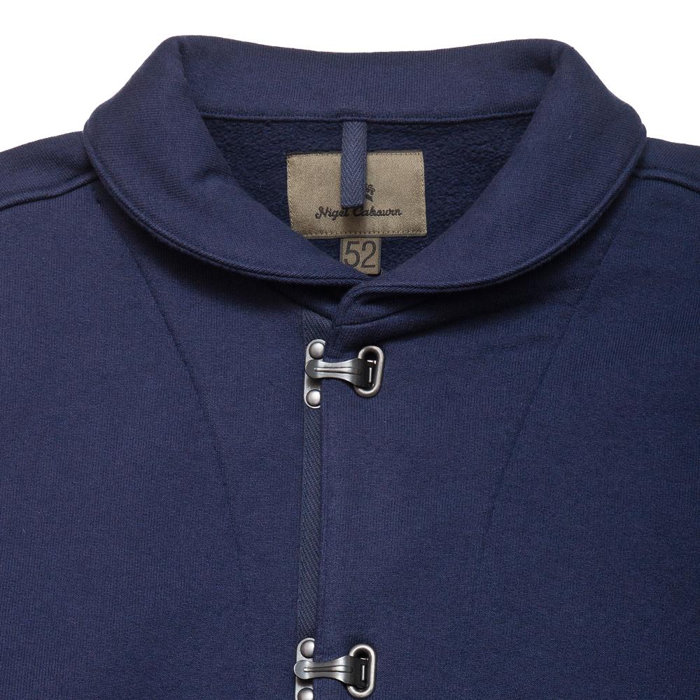 Nigel Cabourn US Clip Jacket Navy at shoplostfound, neck