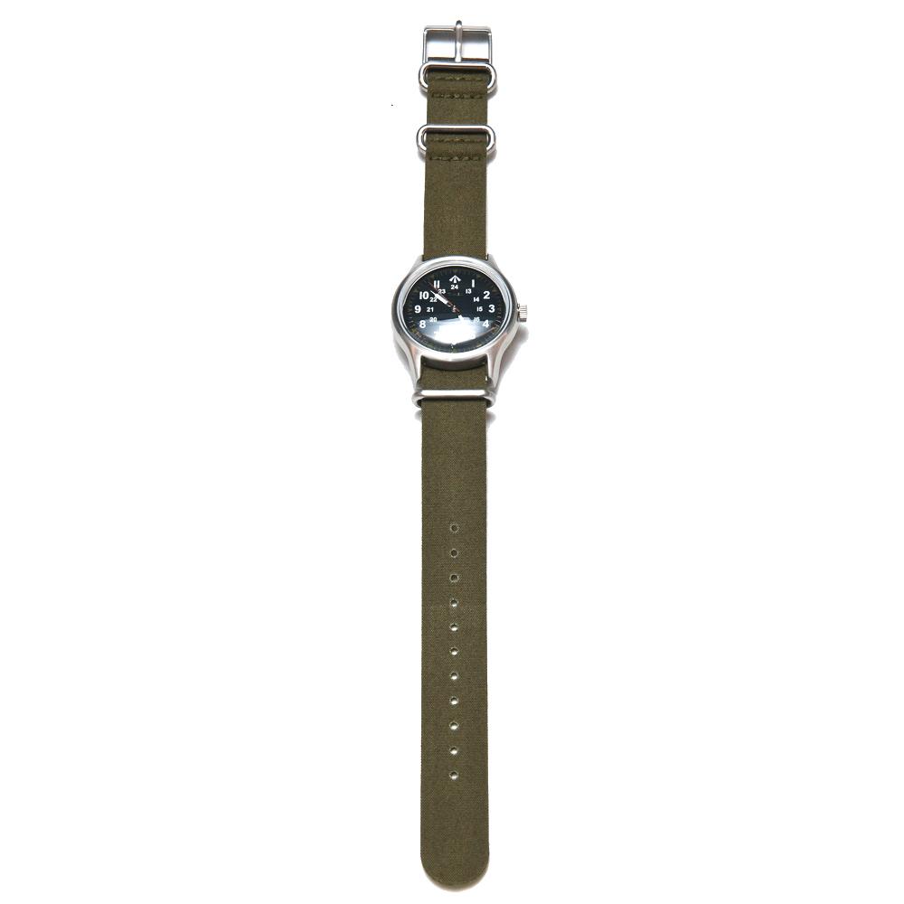 Nigel Cabourn x Timex SST Watch Army Green/Distressed Black at shoplostfound, front
