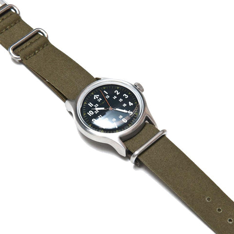 Nigel Cabourn x Timex SST Watch Army Green/Distressed Black at shoplostfound, face