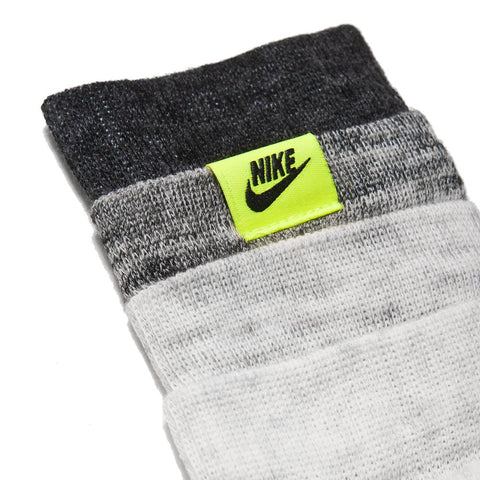 Nike AM95 Socks Dark Grey Heather/White at shoplostfound, front