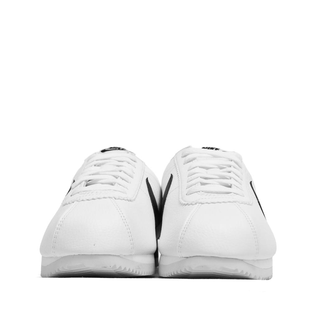 Nike Classic Cortez Leather White/Black at shoplostfound, front