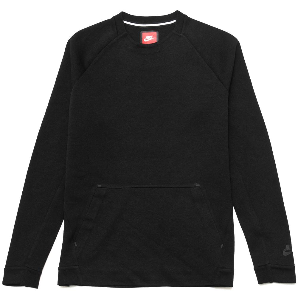 Nike Sportswear Tech Fleece Crew Black at shoplostfound, front