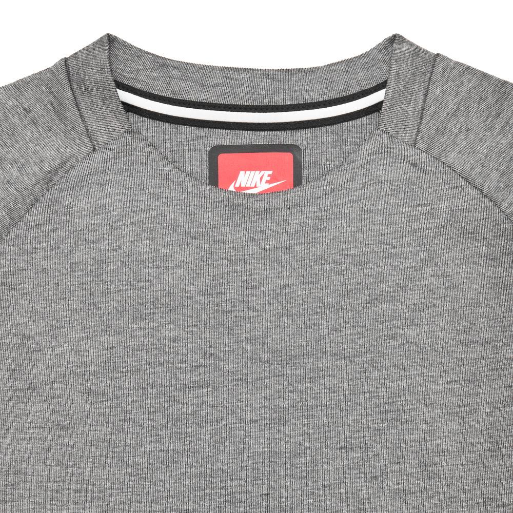 Nike Sportswear Tech Fleece Crew Carbon Heather at shoplostfound, neck