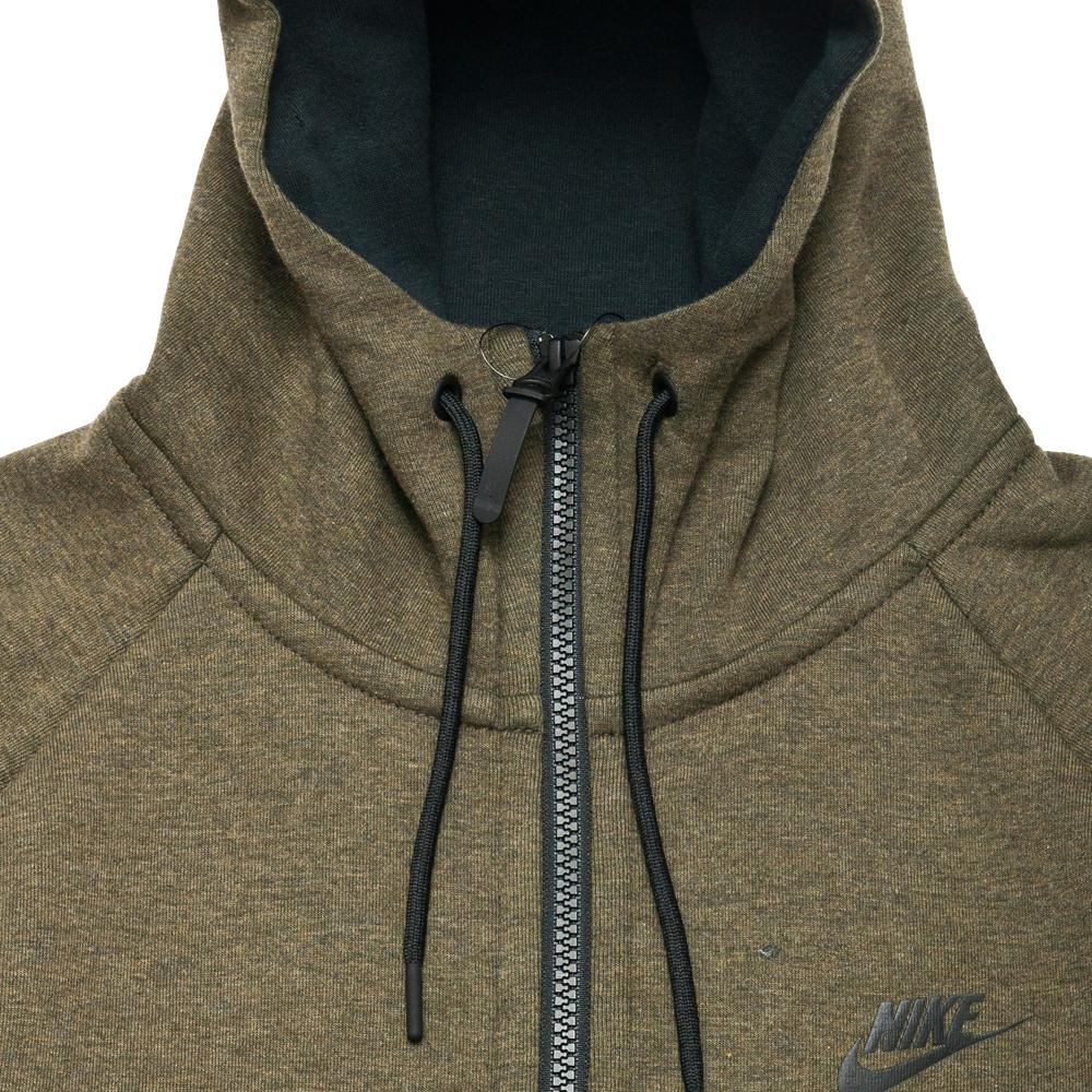 Nike Sportswear Tech Fleece Windrunner Medium Olive at shoplostfound, neck