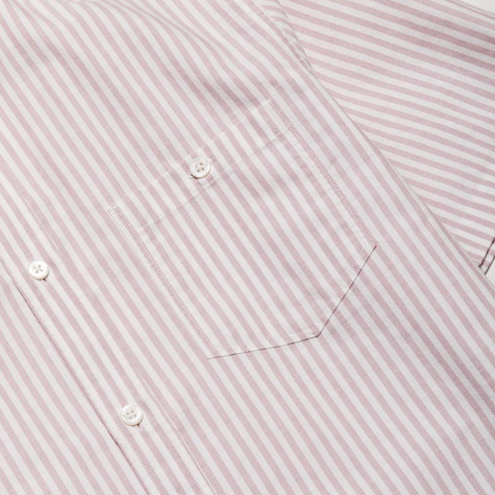 Norse Projects Anton Oxford SS Fusion Pink Stripe at shoplostfound, pocket