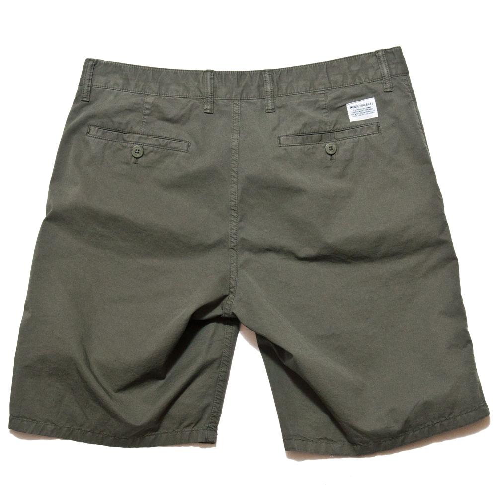 Norse Projects Aros Light Twill Shorts Dried Olive at shoplostfound, back