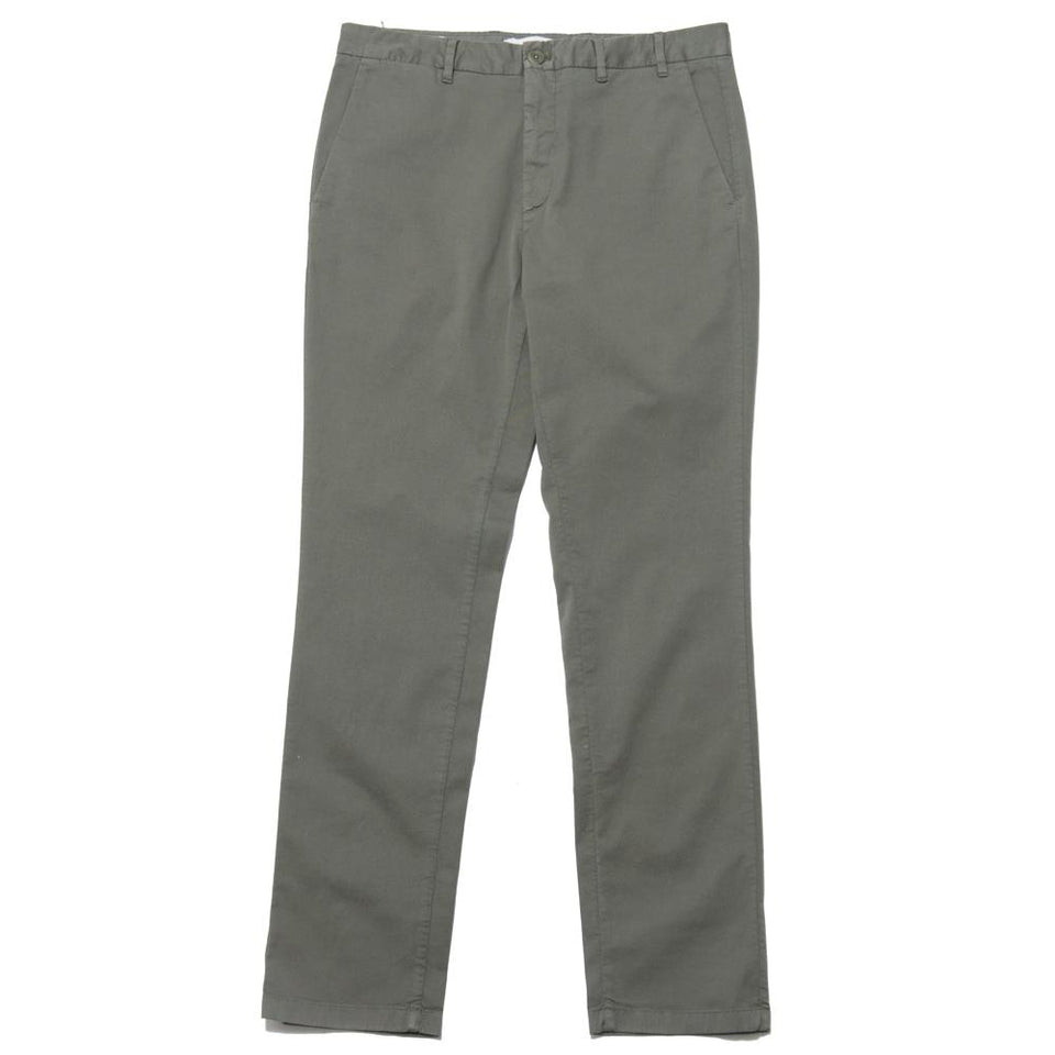 Norse Projects Aros Slim Light Stretch Dried Olive at shoplostfound, front