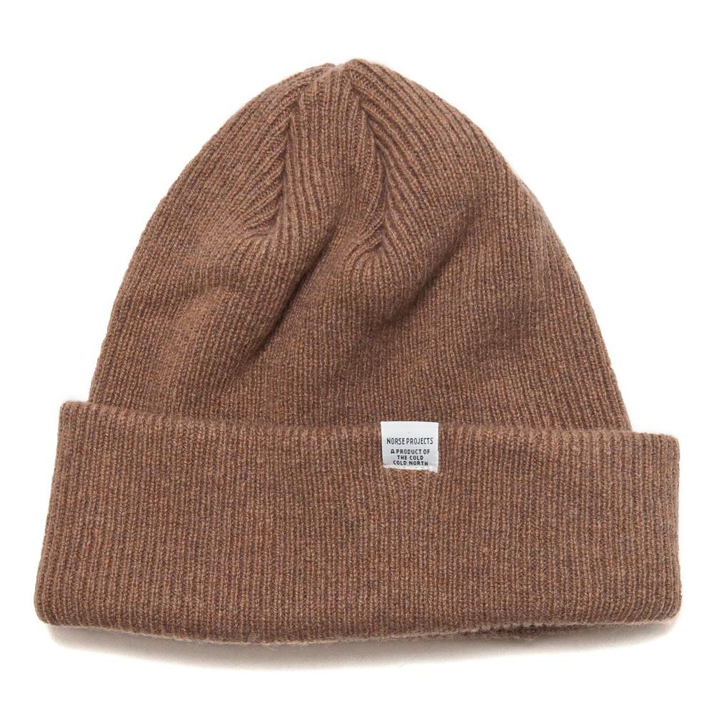 Norse Projects Beanie Camel at shoplostfound, front