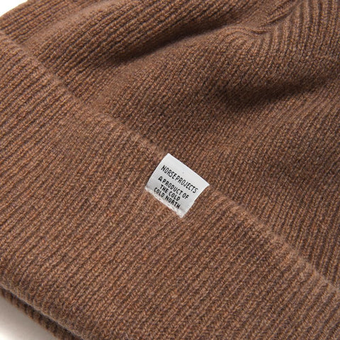 Norse Projects Beanie Camel at shoplostfound, front