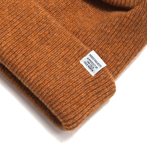 Norse Projects Beanie Mustard Yellow at shoplostfound, front