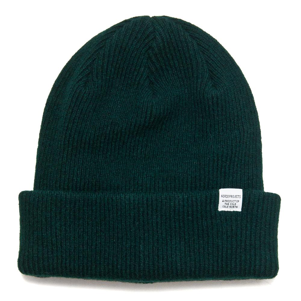 Norse Projects Beanie Quartz Green at shoplostfound, front