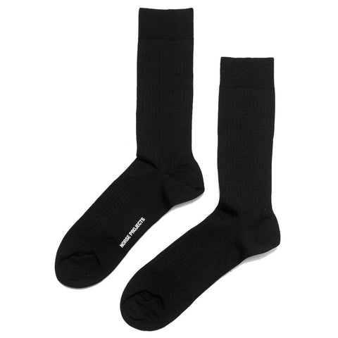 Norse Projects Bjarki Mercerized Rib Black at shoplostfound, front