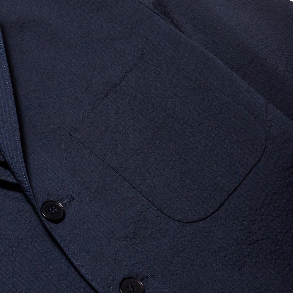 Norse Projects Boras Seersucker Dark Navy at shoplostfound, pocket