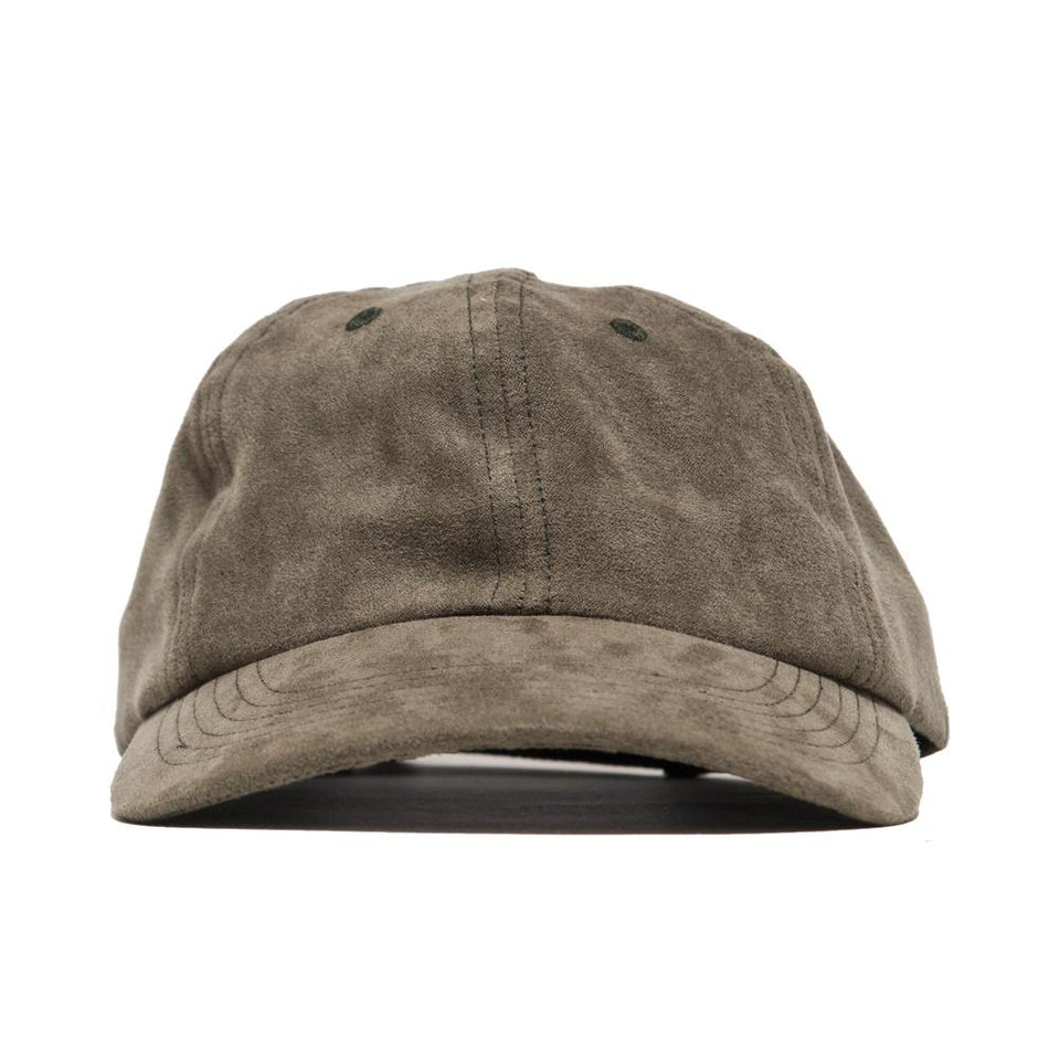 Norse Projects Fake Suede Sports Cap Dried Olive at shoplostfound, front
