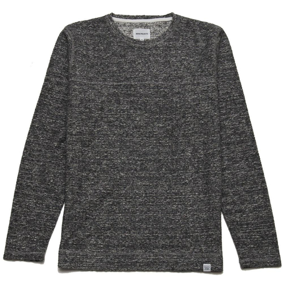 Norse Projects Halfdan Contrast Flame Mouse Grey Melange at shoplostfound, front
