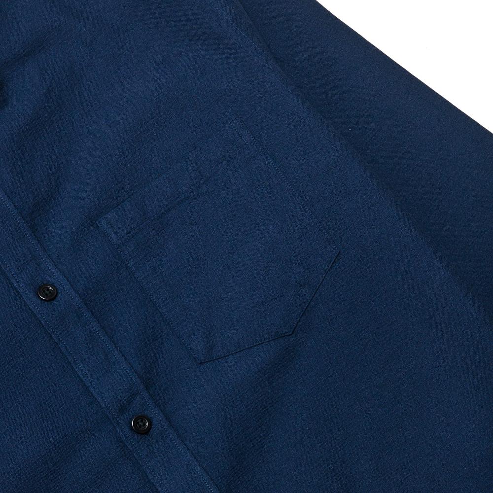 Norse Projects Hans Collarless Oxford Dark Navy at shoplostfound, pocket