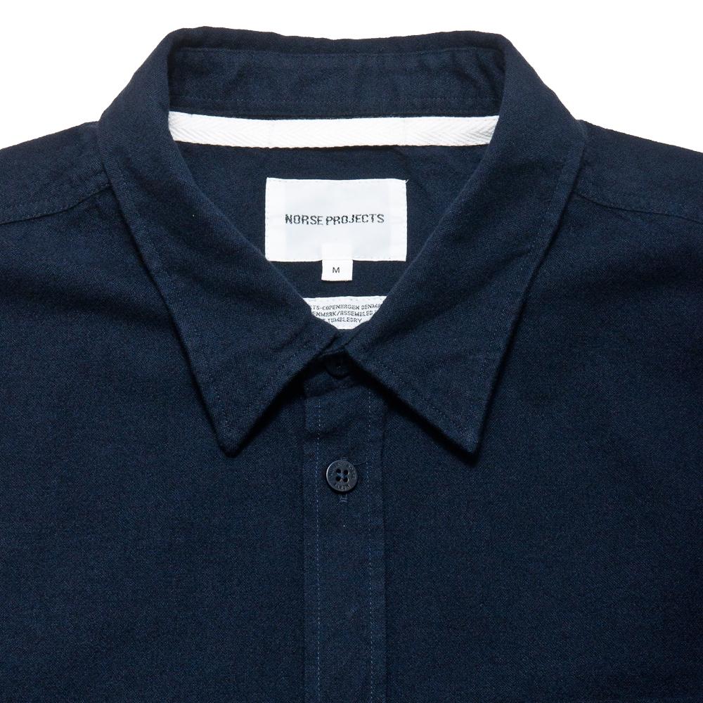 Norse Projects Hans Mouline Navy at shoplostfound, neck