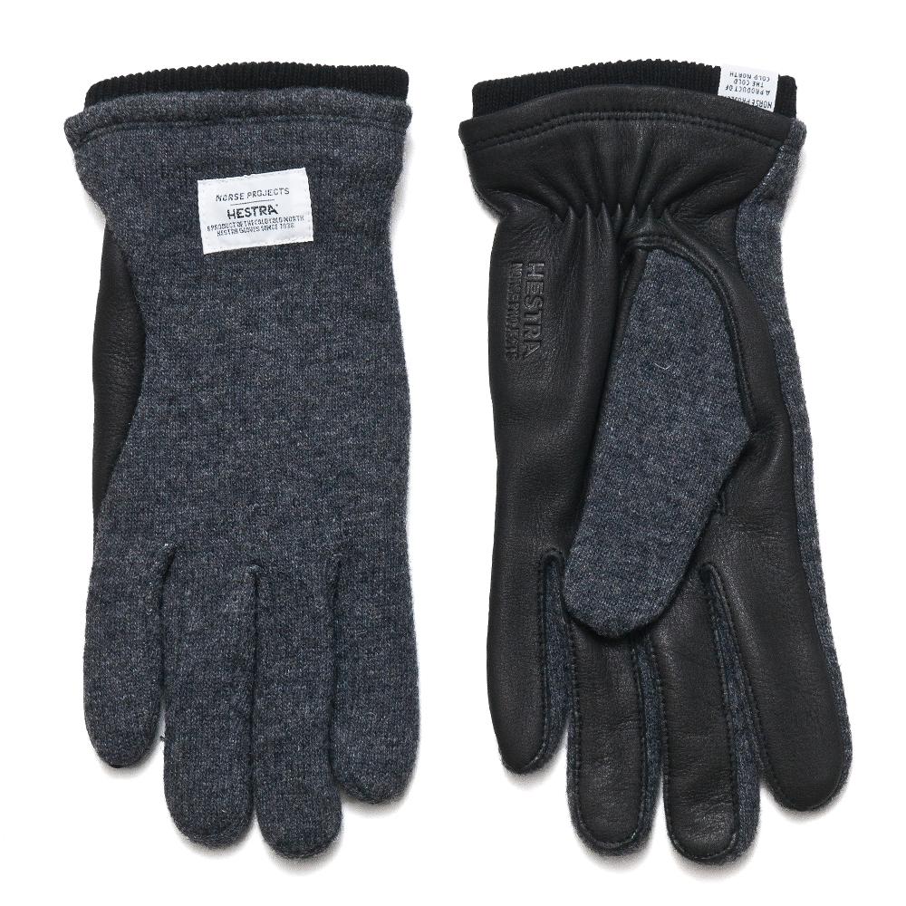 Norse Projects Hestra Svante Black Gloves at shoplostfound, top