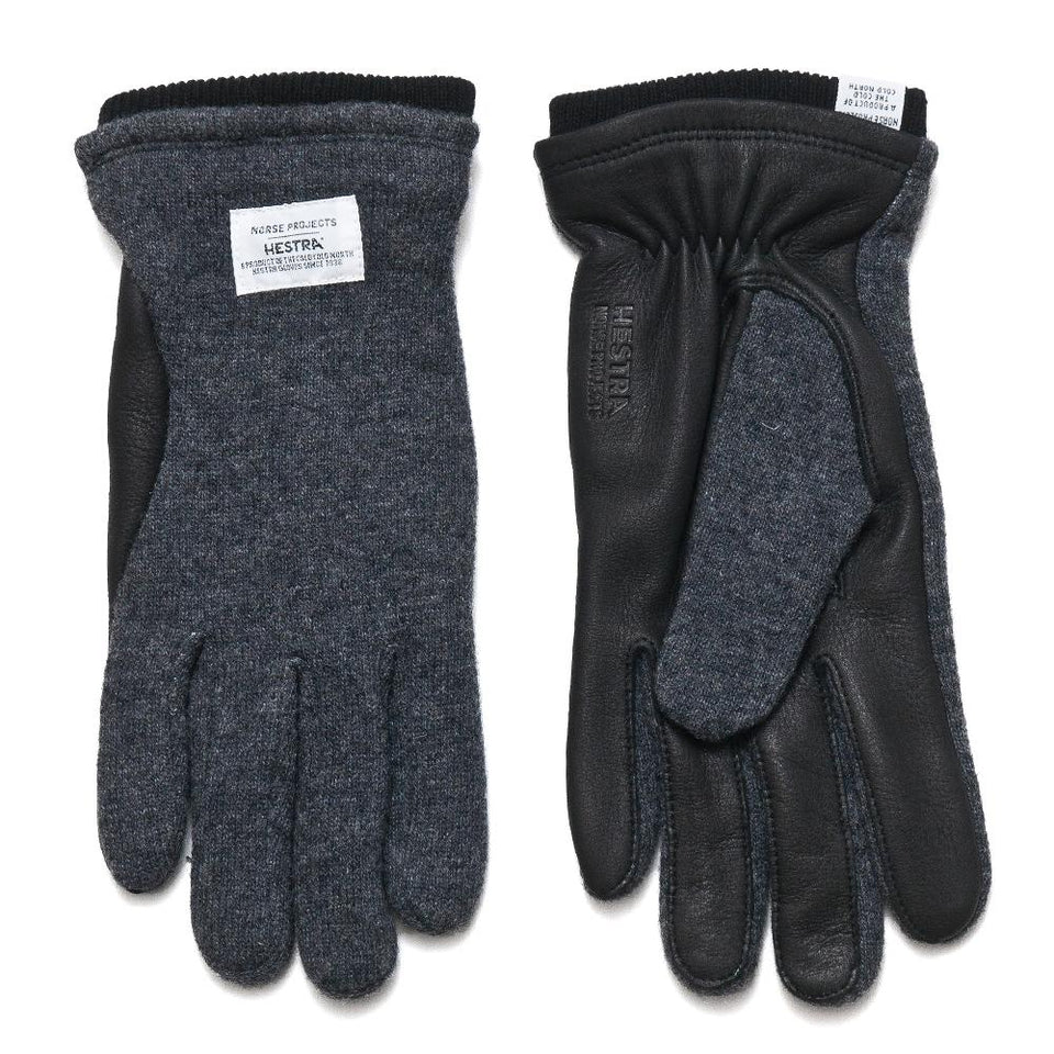 Norse Projects Hestra Svante Black Gloves at shoplostfound, top
