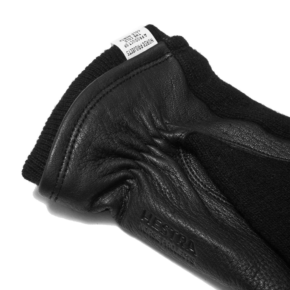 Norse Projects Hestra Svante Black Gloves at shoplostfound, detail