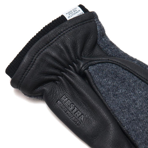 Norse Projects Hestra Svante Black Gloves at shoplostfound, top
