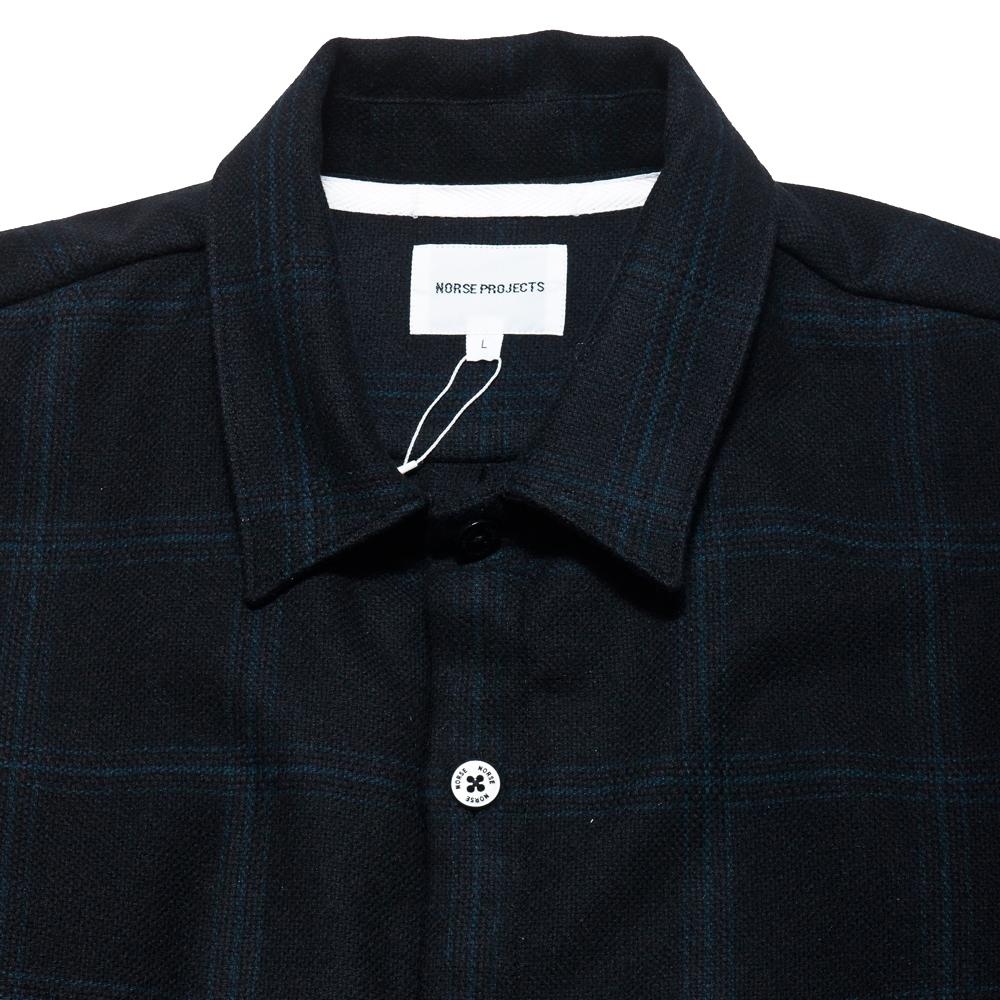 Norse Projects Jens Wool Black at shoplostfound, collar