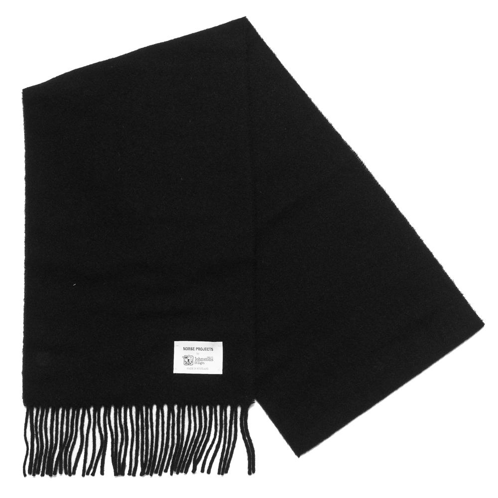 Norse Projects Johnstons Wool Scarf Black at shoplostfound, out