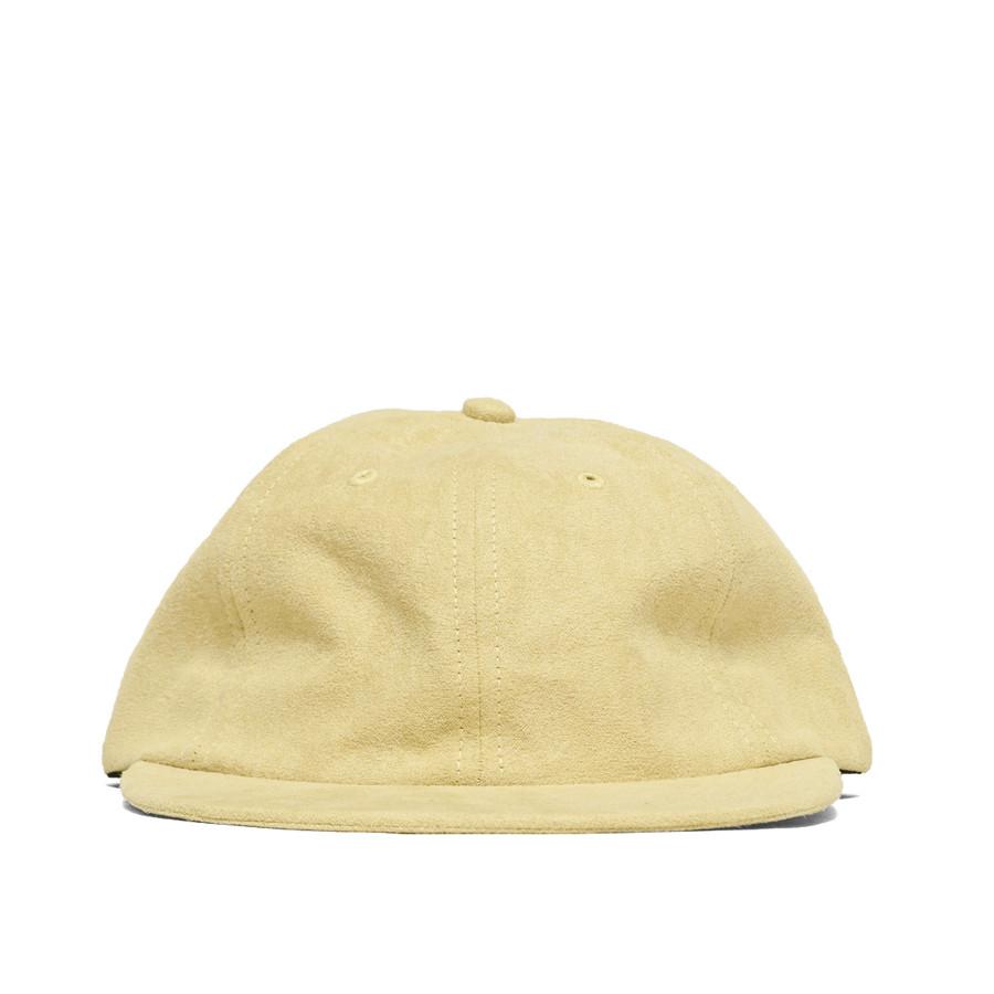 Norse Projects Light Faux Suede Flat Cap Edge Yellow at shoplostfound, front