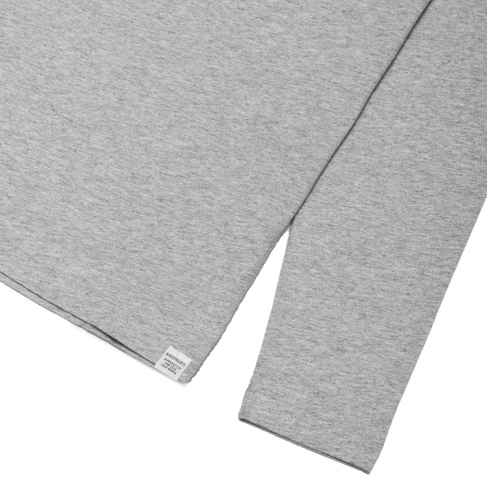 Norse Projects Niels Standard Long Sleeve Light Grey Melange at shoplostfound, cuff