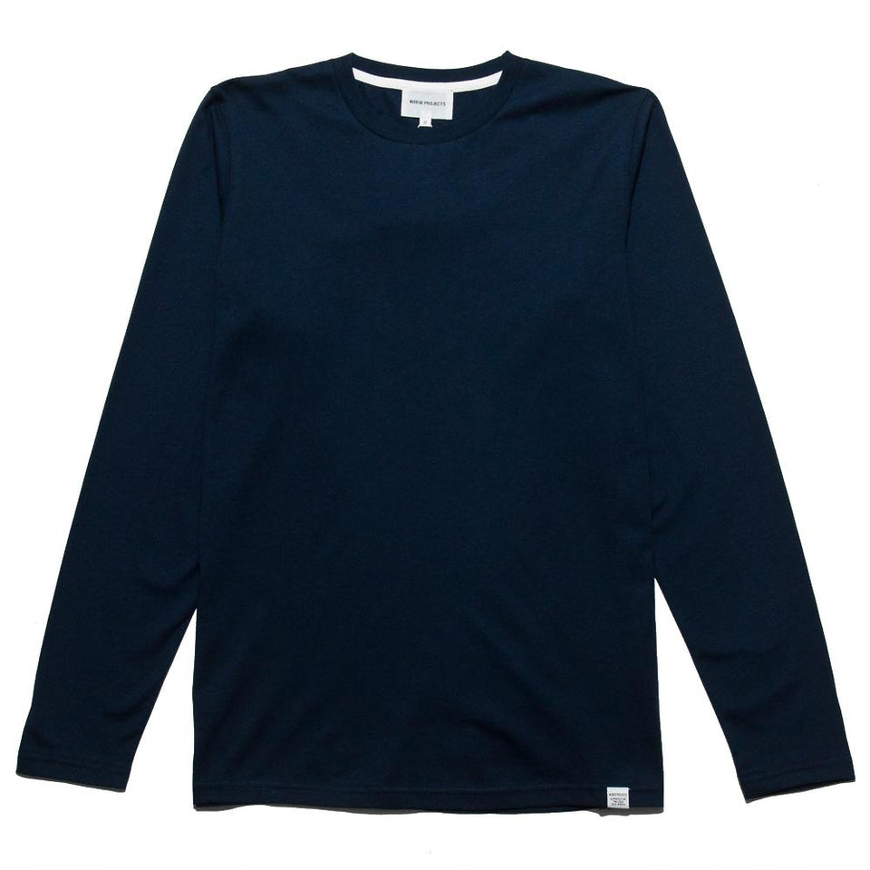 Norse Projects Niels Standard Long Sleeve Navy at shoplostfound, front