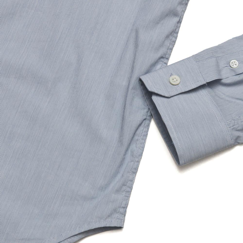 Norse Projects Osvald Compact Poplin Zip Fine Stripe at shoplostfound, detail