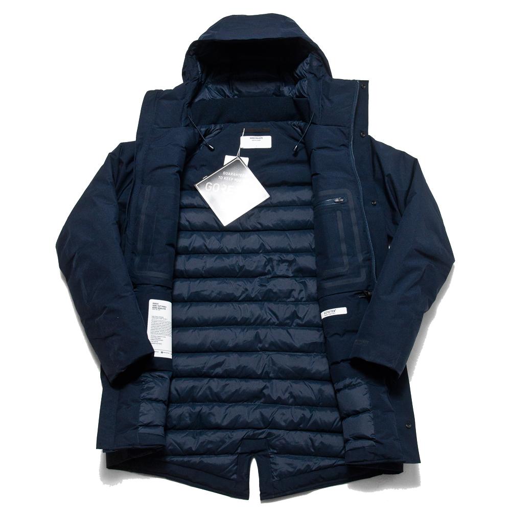 Norse Projects Rokkvi 4.0 Gore-Tex® Dark Navy at shoplostfound, inside