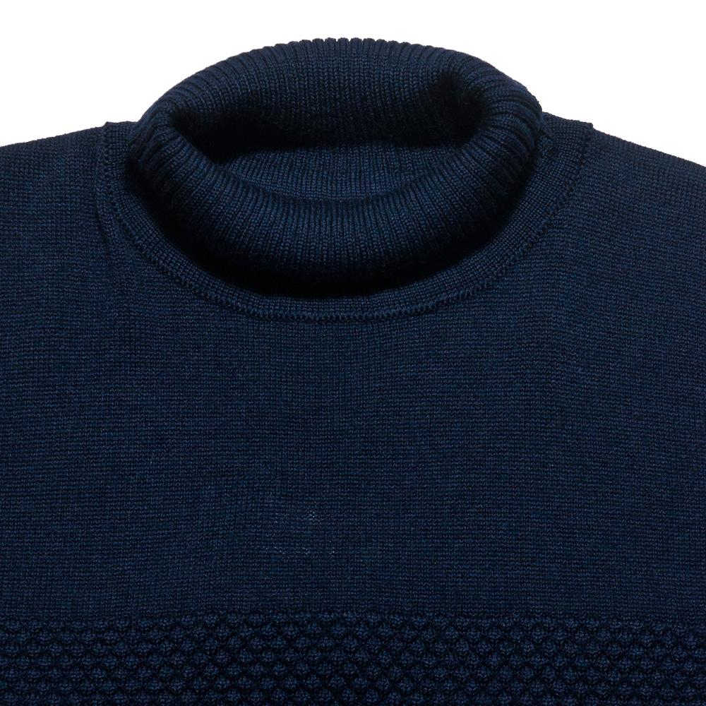Norse Projects Skagen Roll Neck Wool Dark Navy at shoplostfound, neck
