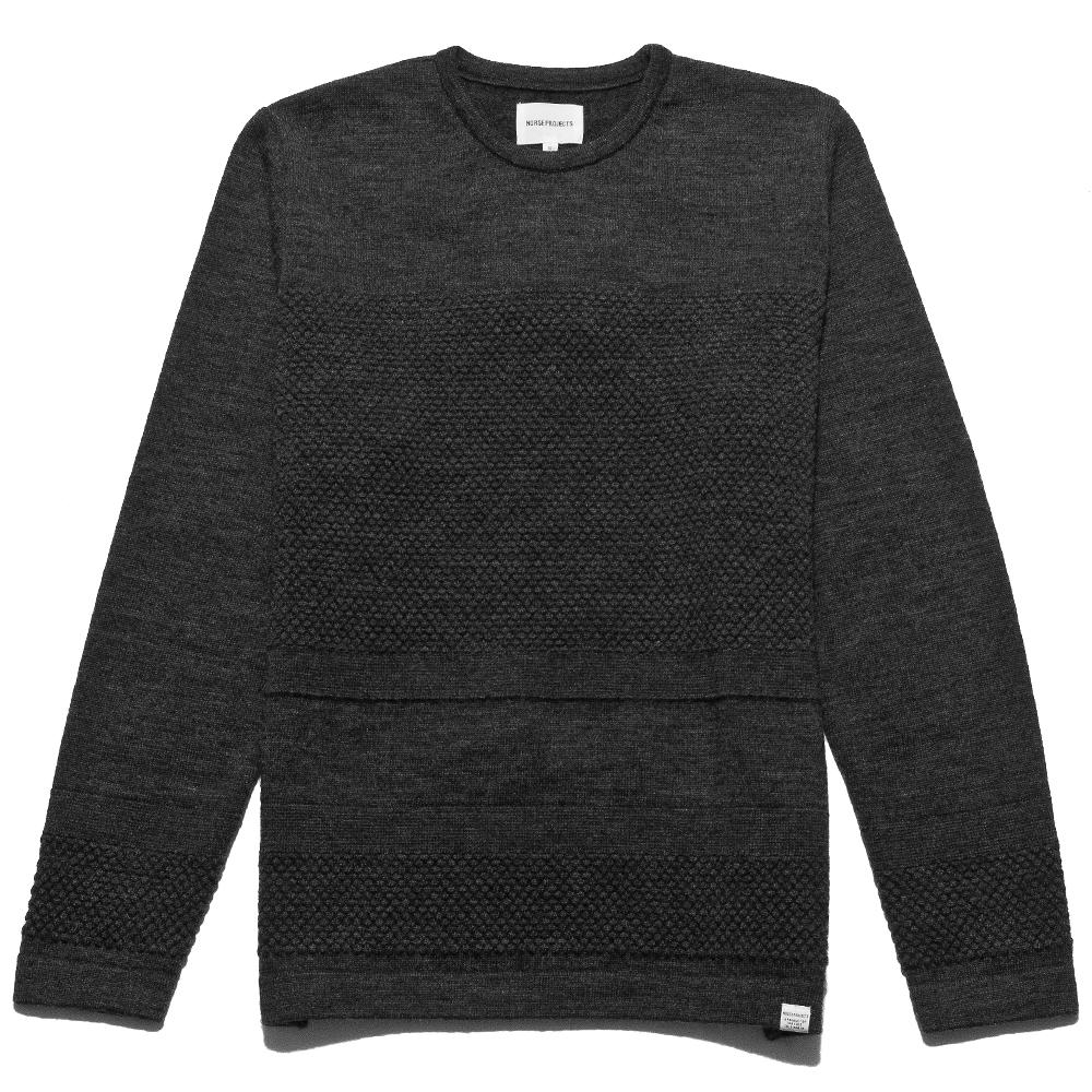 Norse Projects Skagen Wool Charcoal at shoplostfound, front
