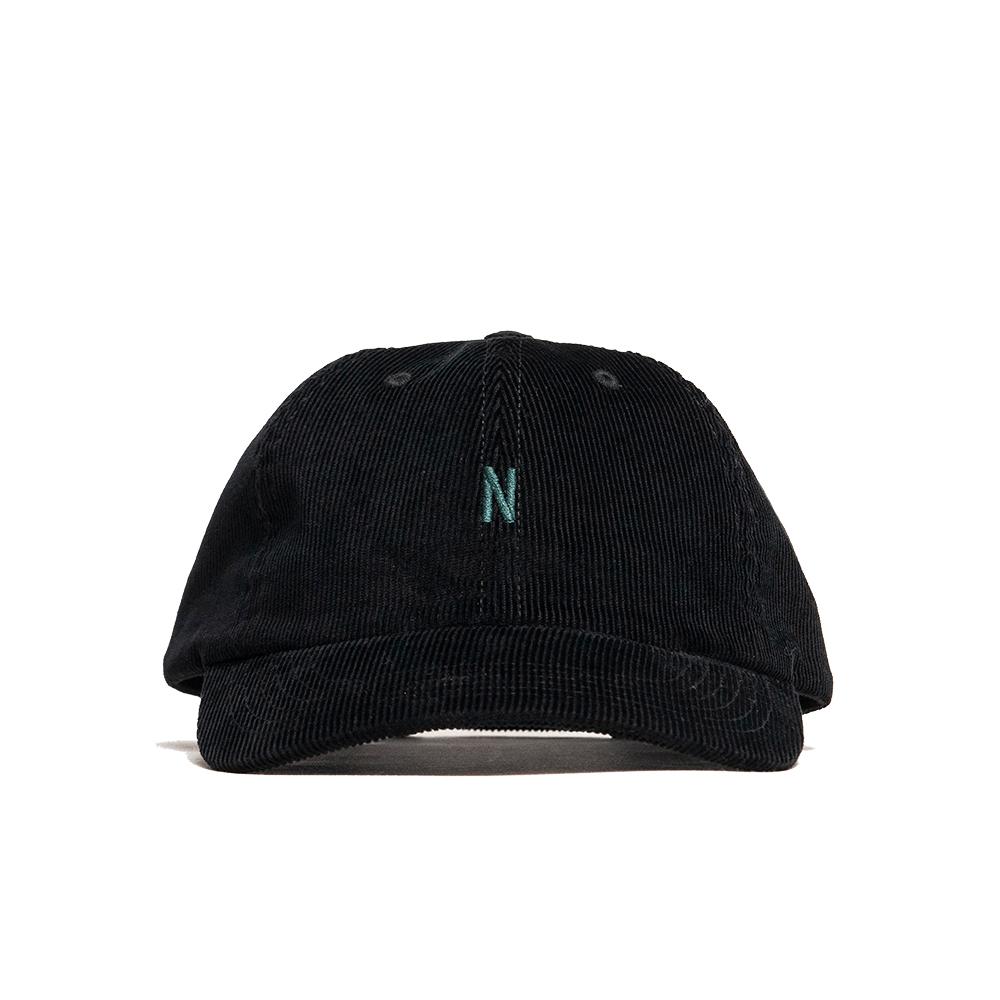 Norse Projects Thin Cord Sports Cap Boot Black at shoplostfound, front