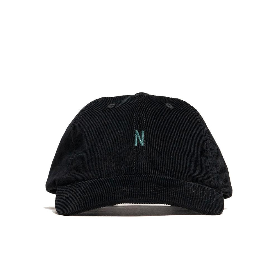 Norse Projects Thin Cord Sports Cap Boot Black at shoplostfound, front