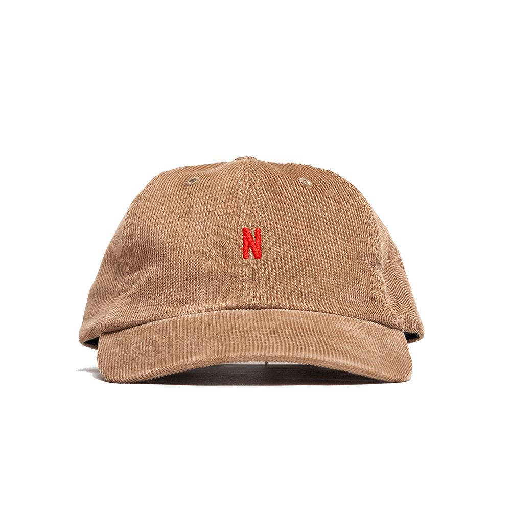 Norse Projects Thin Cord Sports Cap Camel at shoplostfound, front