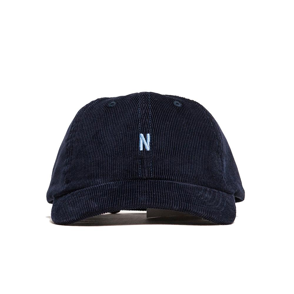 Norse Projects Thin Cord Sports Cap Dark Navy at shoplostfound, front