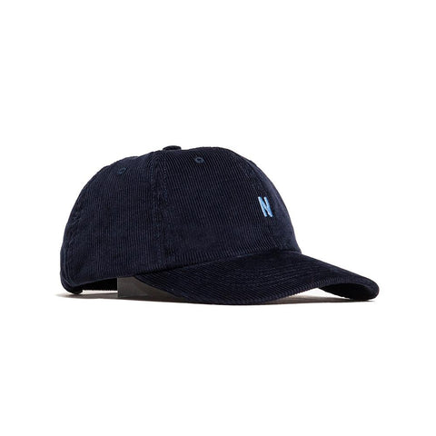 Norse Projects Thin Cord Sports Cap Dark Navy at shoplostfound, front