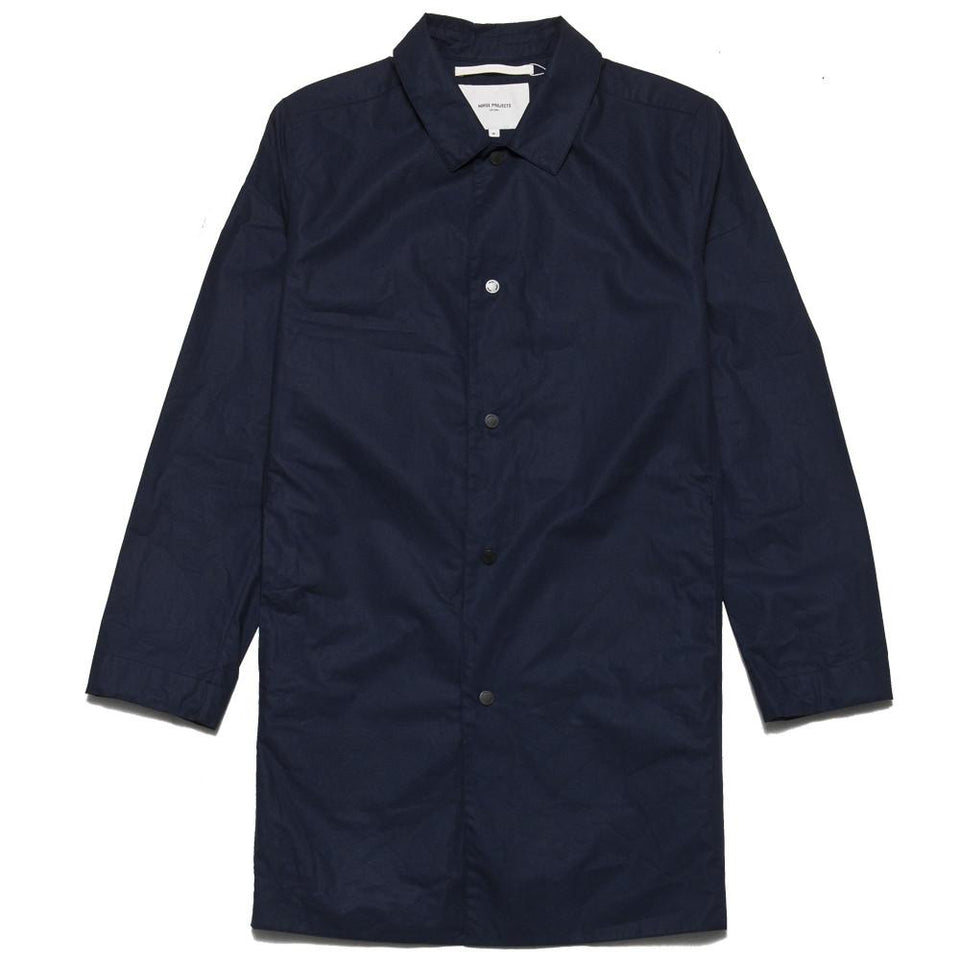 Norse Projects Thor Technical Poplin Navy at shoplostfound, front