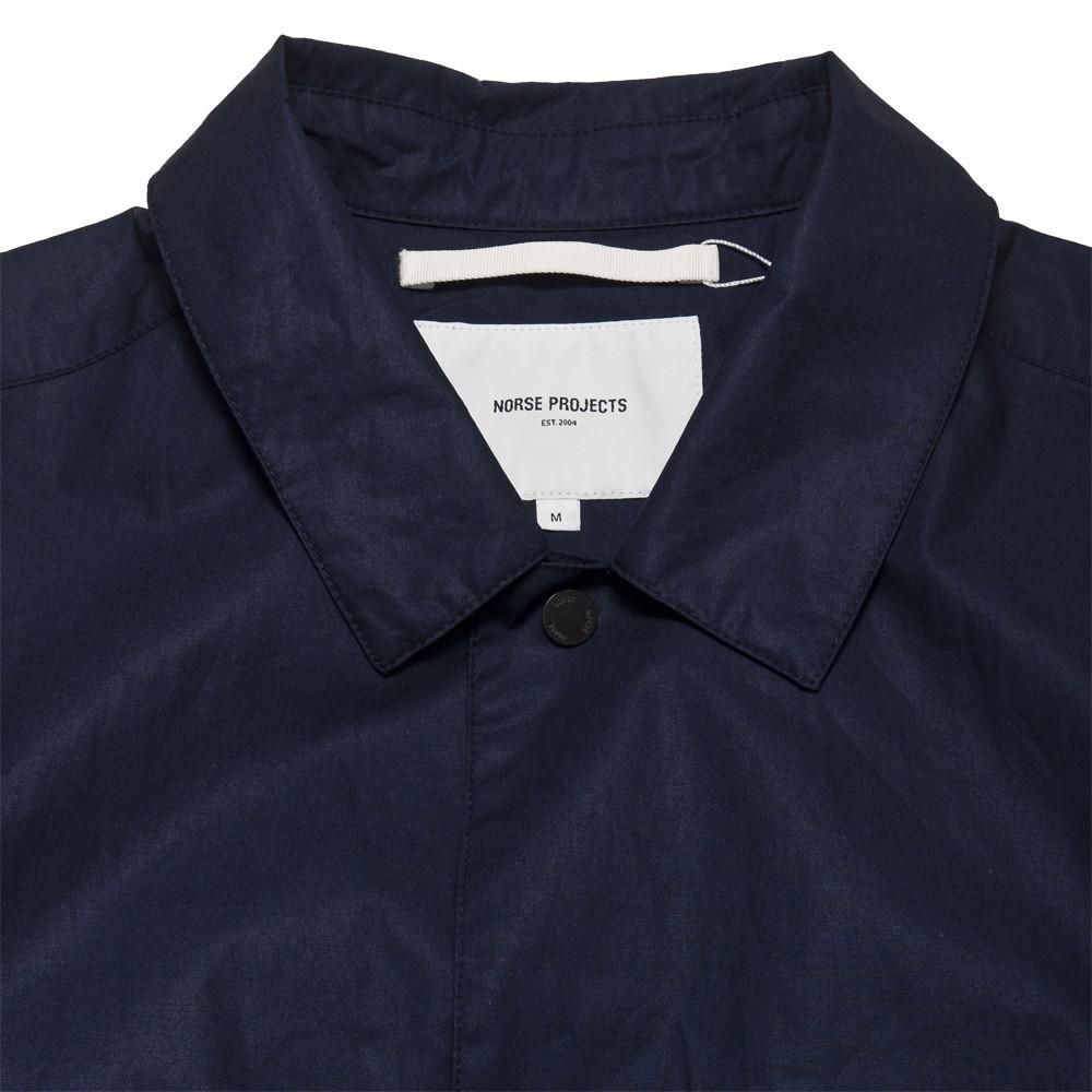 Norse Projects Thor Technical Poplin Navy at shoplostfound, neck