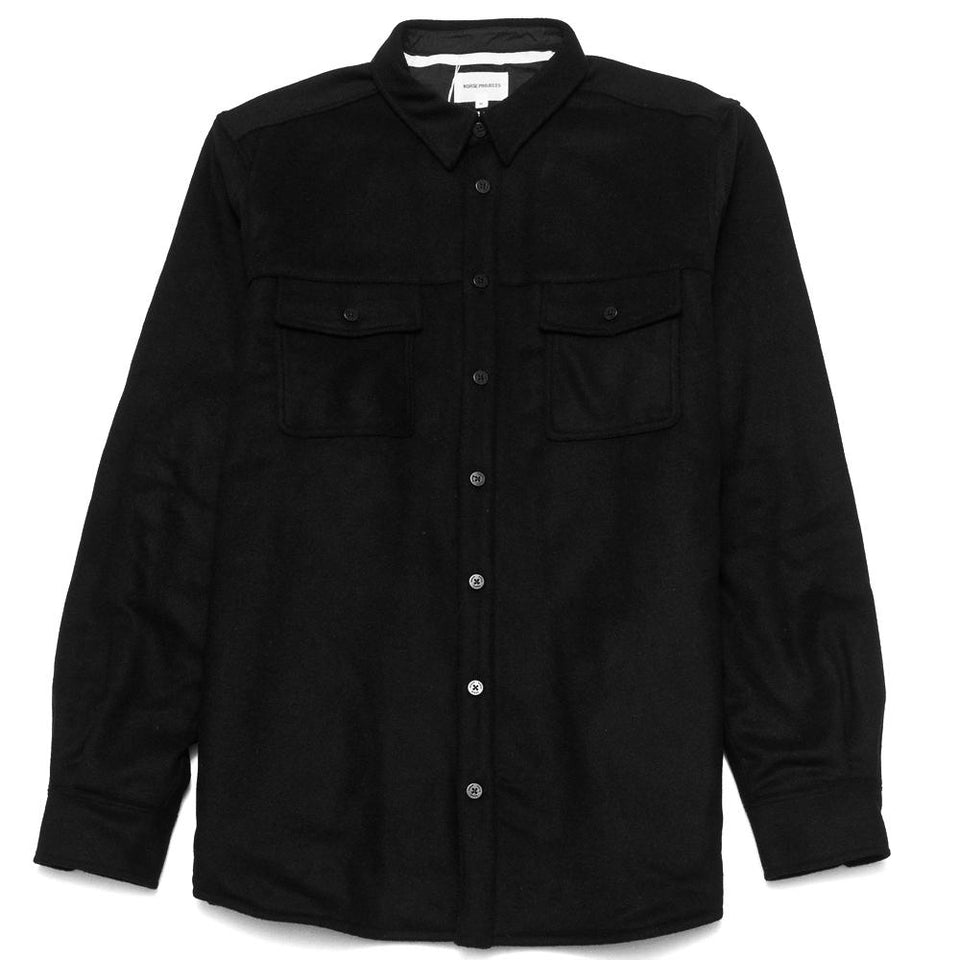 Norse Projects Villads Black Melton at shoplostfound, front